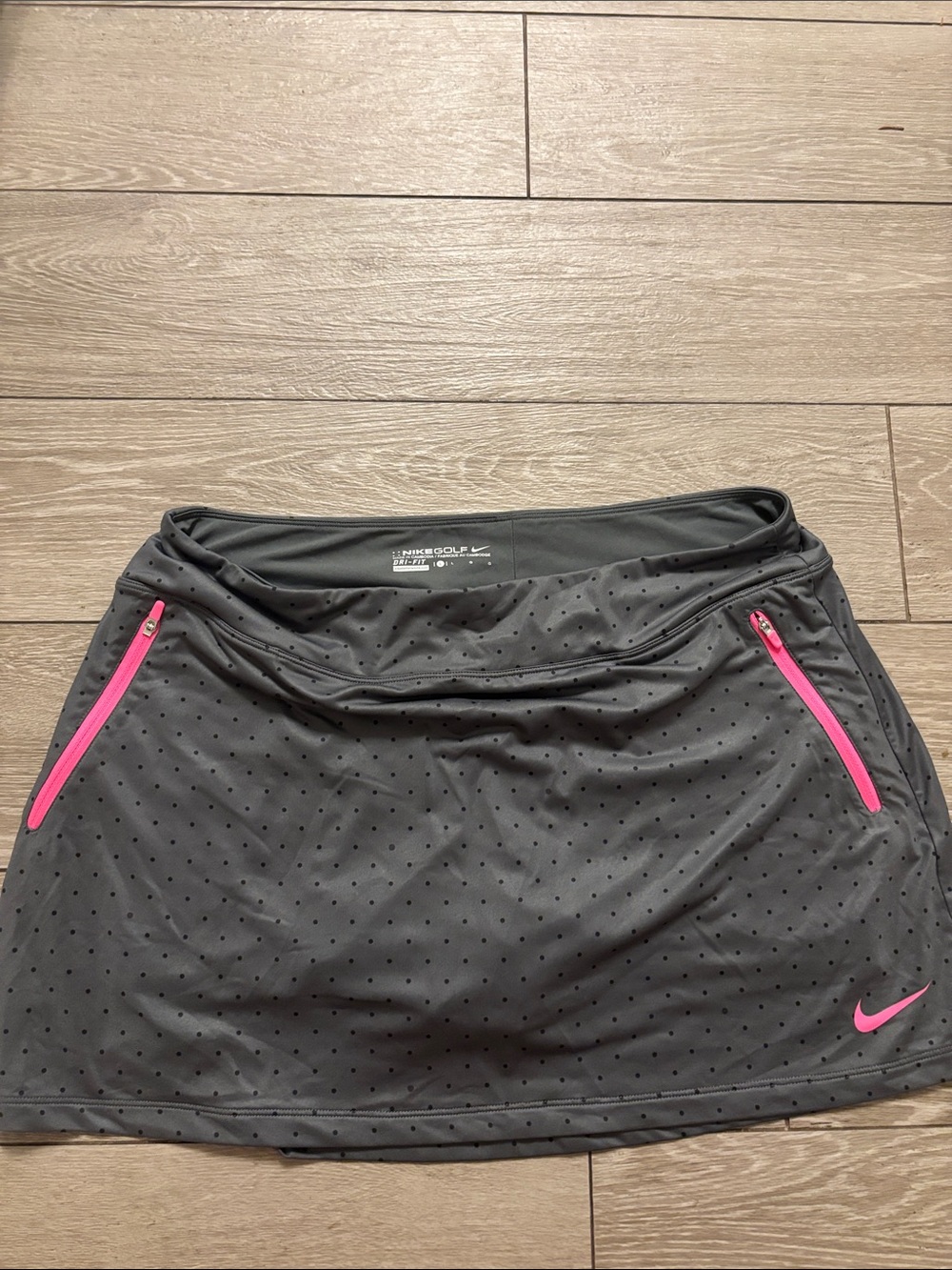 Nike Grey Mini Golf Skort with Pink Accents